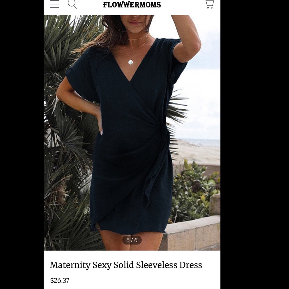Maternity Sexy Solid Dress (Black)